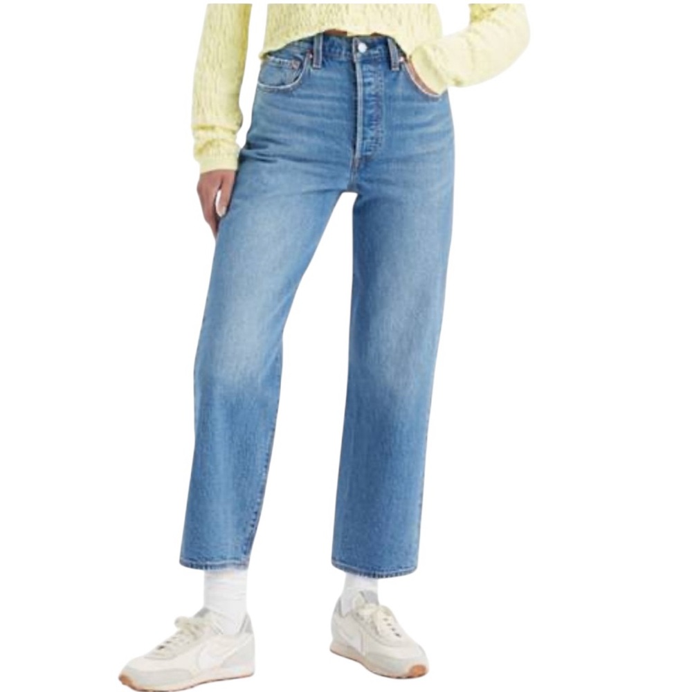 Levi’s Ribcage Straight Ankle blue denim jeans size 27 excellent condition